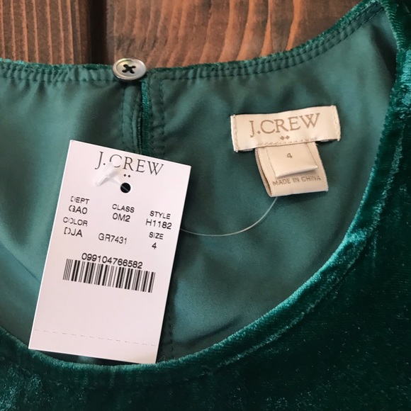 NWT J. Crew velvet peplum top - Picture 2 of 2